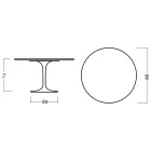 Tulip Table Eero Saarinen H 73 Round in Oak Stained Moka Made in Italy - Scarlet Viadurini