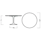 Tulip Table Eero Saarinen H 73 Round in Oak Stained Moka Made in Italy - Scarlet Viadurini