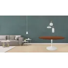 Eero Saarinen Tulip Table H 73 Round in Dark Walnut Stained Oak Made in Italy - Scarlet Viadurini
