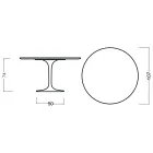 Eero Saarinen Tulip Table H 73 Round in Rosewood Stained Oak Made in Italy - Scarlet Viadurini