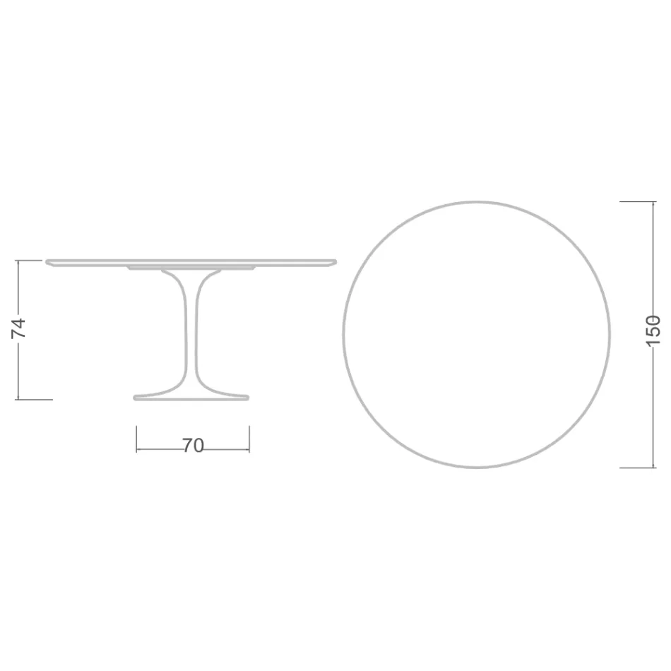 Tulip Table Eero Saarinen H 73 Round in Statuario Altissimo Made in Italy - Scarlet Viadurini