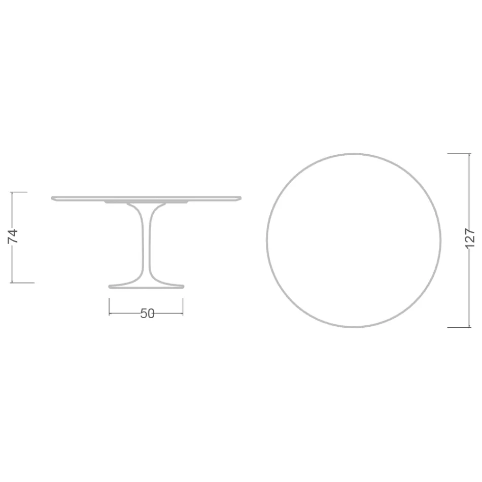 Eero Saarinen Tulip Table H 74 with White Liquid Laminate Top Made in Italy - Scarlet Viadurini