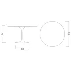 Eero Saarinen Tulip Table H 74 with Black Liquid Laminate Top Made in Italy - Scarlet Viadurini