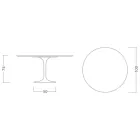 Eero Saarinen Tulip Table H 74 with Black Liquid Laminate Top Made in Italy - Scarlet Viadurini