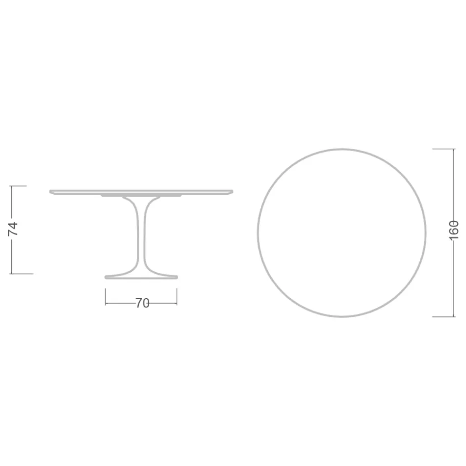 Eero Saarinen Tulip Table H 74 with White Liquid Laminate MDF Top - Scarlet Viadurini