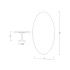 Eero Saarinen Tulip Table H 74 with Oval Top in Arabescato Marble Made in Italy - Scarlet Viadurini