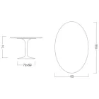 Eero Saarinen Tulip Table H 74 with Oval Top in Arabescato Marble Made in Italy - Scarlet Viadurini