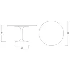 Eero Saarinen Tulip Table H 74 with Round Top in Emperador Dark Marble - Scarlet Viadurini