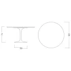 Eero Saarinen Tulip Table H 74 with Round Top in Emperador Dark Marble - Scarlet Viadurini