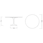 Eero Saarinen Tulip Table H 74 with Round Top in Emperador Dark Marble - Scarlet Viadurini