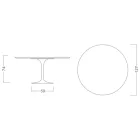Eero Saarinen Tulip Table H 74 with Round Top in Emperador Dark Marble - Scarlet Viadurini