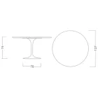Eero Saarinen Tulip Table H 74 in Aura 22 Ceramic Made in Italy - Scarlet Viadurini