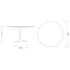Eero Saarinen Tulip Table H 74 in Moonè Ceramic Made in Italy - Scarlet Viadurini