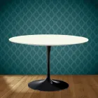 Eero Saarinen Tulip Table H 74 in Moonè Ceramic Made in Italy - Scarlet Viadurini