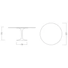 Eero Saarinen Tulip Table H 74 in Salina Ceramic Made in Italy - Scarlet Viadurini