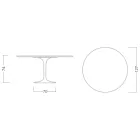 Tulip Table Eero Saarinen H 74 in Arabescato Marble Made in Italy - Scarlet Viadurini