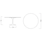 Eero Saarinen H 74 Tulip Table in Gold Calacatta Marble Made in Italy - Scarlet Viadurini