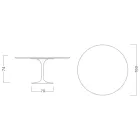 Tulip Table Eero Saarinen H 74 in Carrara Marble Made in Italy - Scarlet Viadurini