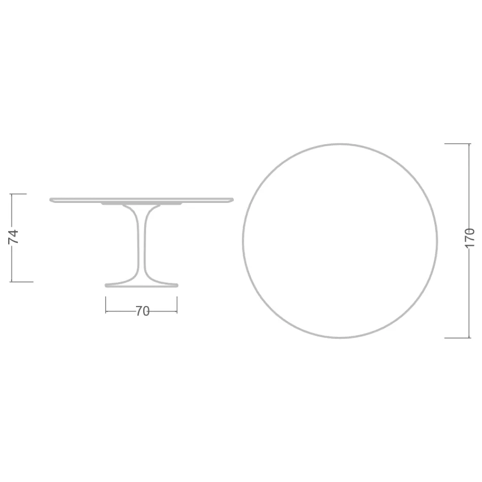 Tulip Table Eero Saarinen H 74 in Carrara Marble Made in Italy - Scarlet Viadurini