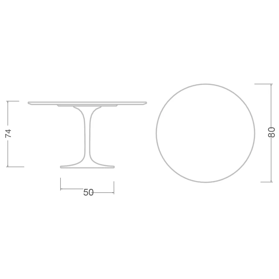 Tulip Table Eero Saarinen H 74 in Carrara Marble Statuarietto Made in Italy - Scarlet Viadurini