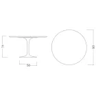 Tulip Table Eero Saarinen H 74 in Carrara Marble Statuarietto Made in Italy - Scarlet Viadurini