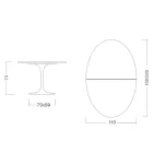 Eero Saarinen Tulip Table H 74 Oval Extendable in White Liquid Laminate - Scarlet Viadurini