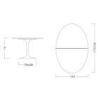 Eero Saarinen Tulip Table H 74 Oval Extendable in Black Liquid Laminate - Scarlet Viadurini