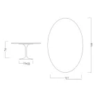 Eero Saarinen Tulip Table H 74 Oval in Domoos Ceramic Made in Italy - Scarlet Viadurini