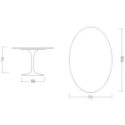 Eero Saarinen Tulip Table H 74 Oval in Polished Ceramic Made in Italy - Scarlet Viadurini