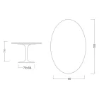 Eero Saarinen Tulip Table H 74 Oval in Marmorio Ceramic Made in Italy - Scarlet Viadurini