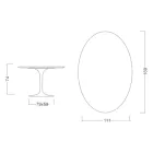 Eero Saarinen Tulip Table H 74 Oval in Moonè Ceramic Made in Italy - Scarlet Viadurini
