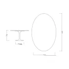 Eero Saarinen Tulip Table H 74 Oval in Moonè Ceramic Made in Italy - Scarlet Viadurini