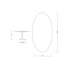 Eero Saarinen Tulip Table H 74 Oval in Moonè Ceramic Made in Italy - Scarlet Viadurini