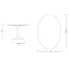 Tulip Table Eero Saarinen H 74 Oval in Ceramic Noir Desire Made in Italy - Scarlet Viadurini