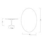 Eero Saarinen H 74 Oval Tulip Table in White Liquid Laminate Made in Italy - Scarlet Viadurini