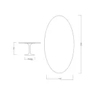 Eero Saarinen H 74 Oval Tulip Table in White Liquid Laminate Made in Italy - Scarlet Viadurini