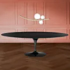 Eero Saarinen Tulip Table H 74 Oval in Liquid Laminate Made in Italy - Scarlet Viadurini