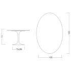 Tulip Table Eero Saarinen H 74 Oval in Black Liquid Laminate Made in Italy - Scarlet Viadurini