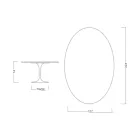 Tulip Table Eero Saarinen H 74 Oval in Black Liquid Laminate Made in Italy - Scarlet Viadurini
