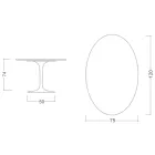 Tulip Table Eero Saarinen H 74 Oval in Black Liquid Laminate Made in Italy - Scarlet Viadurini
