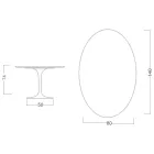 Tulip Table Eero Saarinen H 74 Oval in Black Liquid Laminate Made in Italy - Scarlet Viadurini