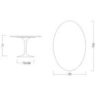 Tulip Table Eero Saarinen H 74 Oval in Black Liquid Laminate Made in Italy - Scarlet Viadurini