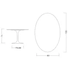 Eero Saarinen Tulip Table H 74 Oval in Dark Emperador Marble Made in Italy - Scarlet Viadurini