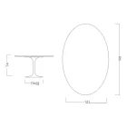 Eero Saarinen Tulip Table H 74 Oval in Dark Emperador Marble Made in Italy - Scarlet Viadurini