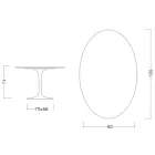 Eero Saarinen Tulip Table H 74 Oval in Black Marquinia Marble Made in Italy - Scarlet Viadurini
