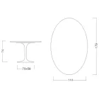 Eero Saarinen H 74 Oval Tulip Table in Green Alpi Marble Made in Italy - Scarlet Viadurini