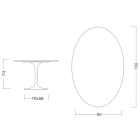 Eero Saarinen H 74 Oval Tulip Table in Green Alpi Marble Made in Italy - Scarlet Viadurini