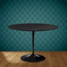 Eero Saarinen Tulip Table H 74 Round in Ceramic Domoos Made in Italy - Scarlet Viadurini