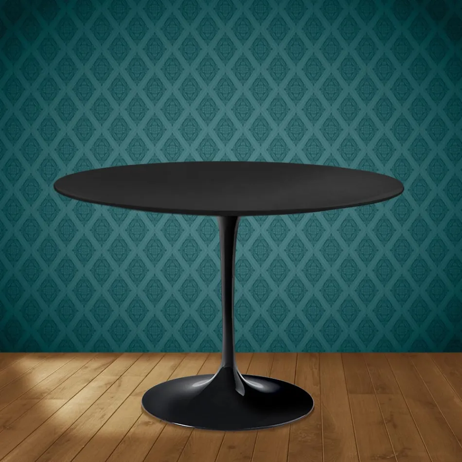 Eero Saarinen Tulip Table H 74 Round in Ceramic Domoos Made in Italy - Scarlet Viadurini