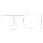 Eero Saarinen Tulip Table H 74 Round in Glossy Ceramic Made in Italy - Scarlet Viadurini